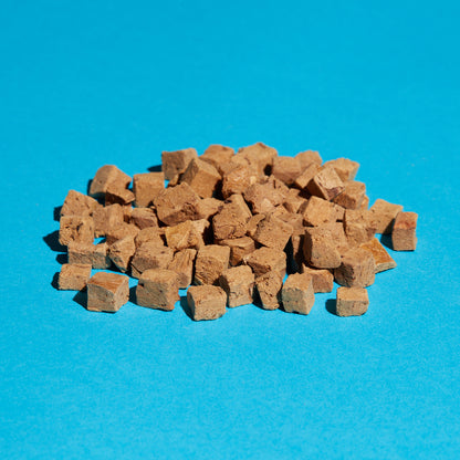 close up product shot of the freeze dried duck liver treats