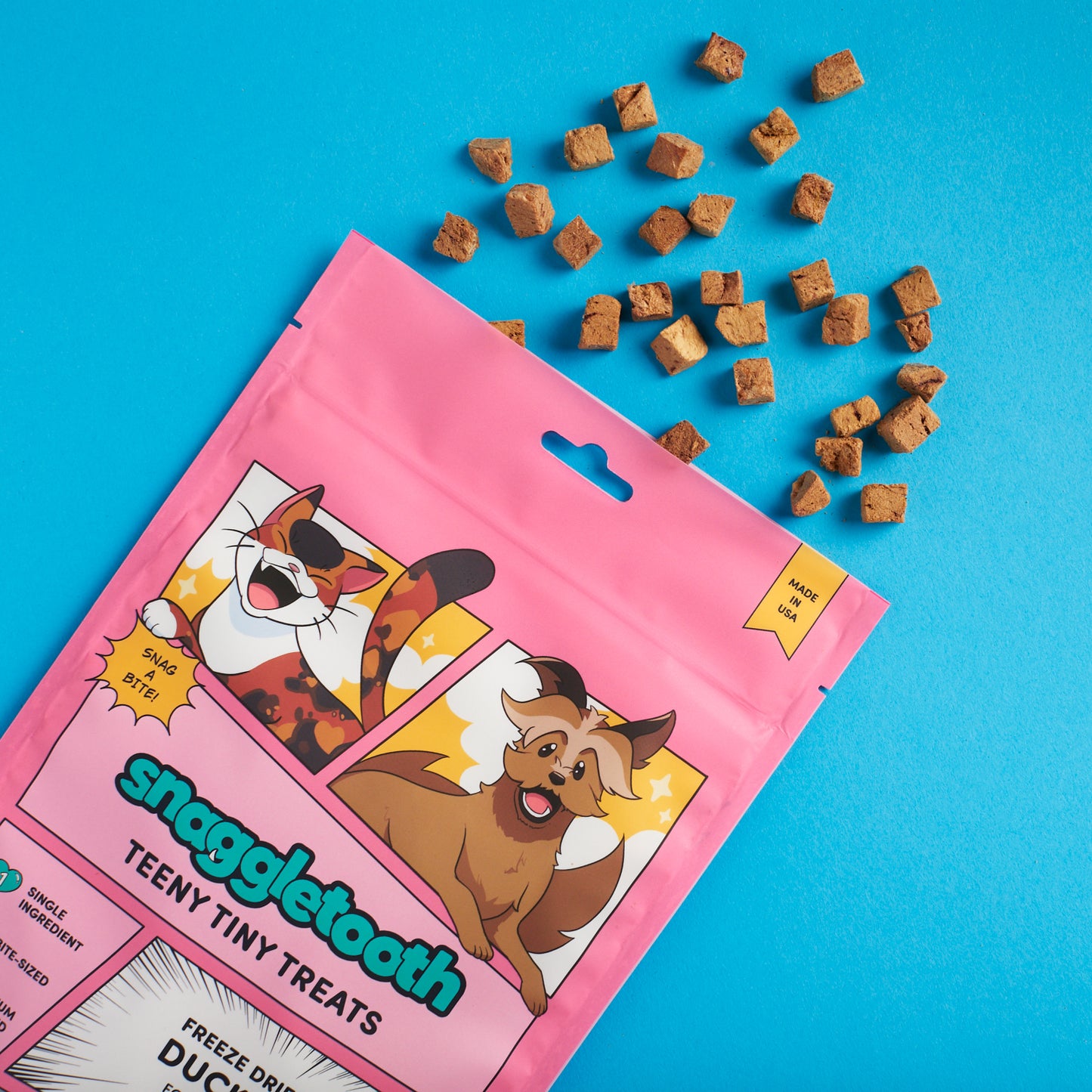 Snaggletooth Teeny Tiny Treats - Freeze Dried Raw Duck Liver - layflat